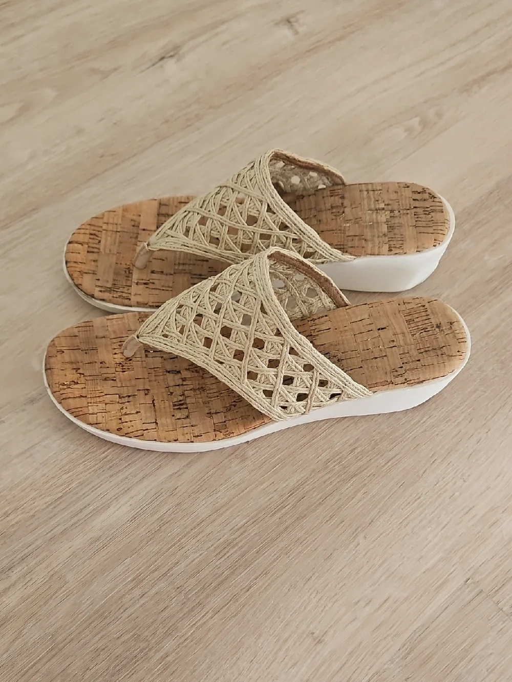 Aerosoles Woven Raffia Slide Sandals in Natural - Picture 1 of 4